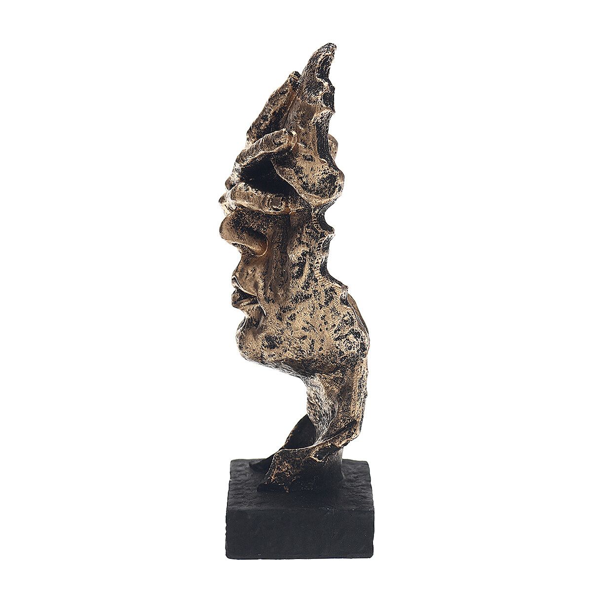2020 New Home Bed Room Nordic Simple Abstract Sculpture Figurine Ornaments Silence Is Gold Office Home Decoration Accessories Thinker Gold