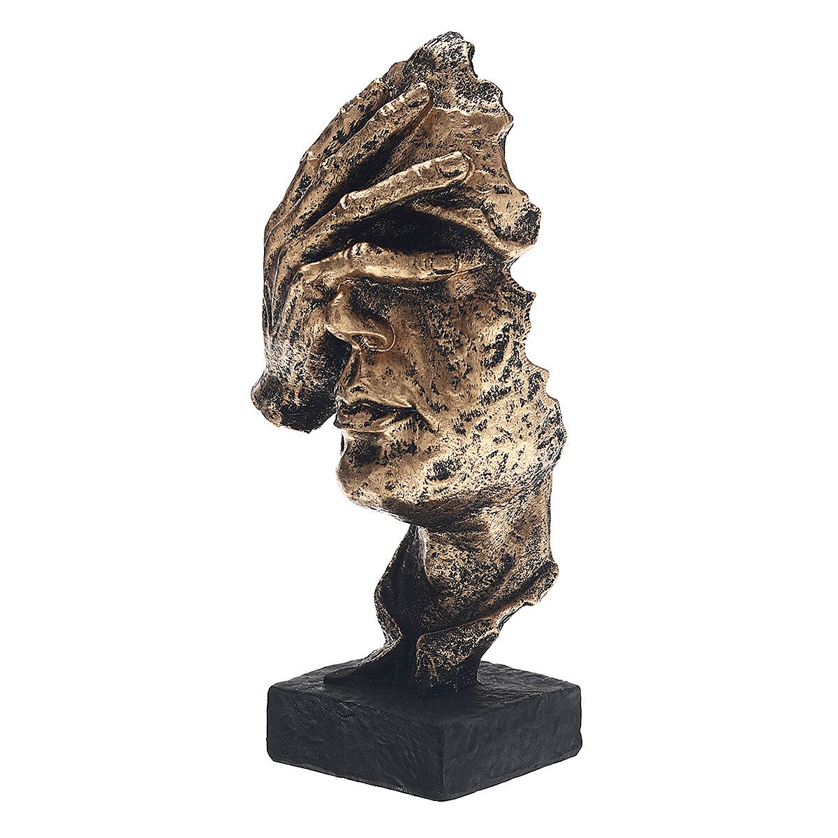 2020 New Home Bed Room Nordic Simple Abstract Sculpture Figurine Ornaments Silence Is Gold Office Home Decoration Accessories Thinker Gold
