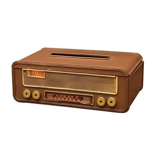Retro Tissue Box, Vintage Rectangular Toilet Paper Storage Container Radio Shape Iron Tissue Dispenser For Kitchen Home