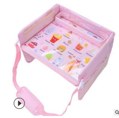 Baby Car Safety Seat Table Portable Cartoon Children Kids Tray Cellphone Holder Food Drink Table E