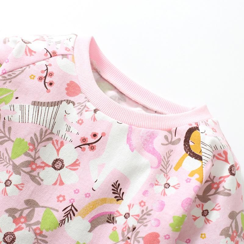 2023 Autumn New European and American Long Sleeve Girl Dress Home Cotton Children'