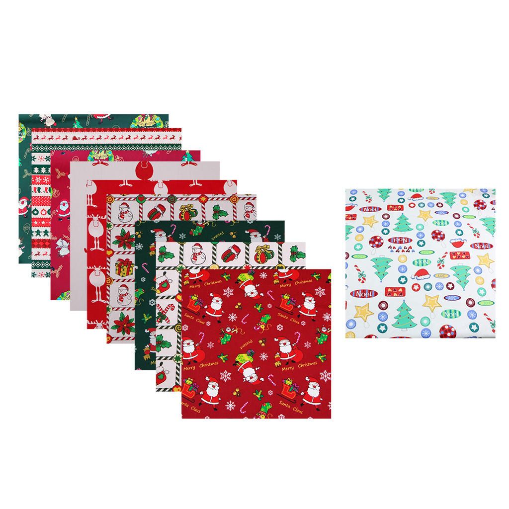 10Lot Christmas Fabric Charm Pack 98 SQUARES Holiday Quilting 10Pcs