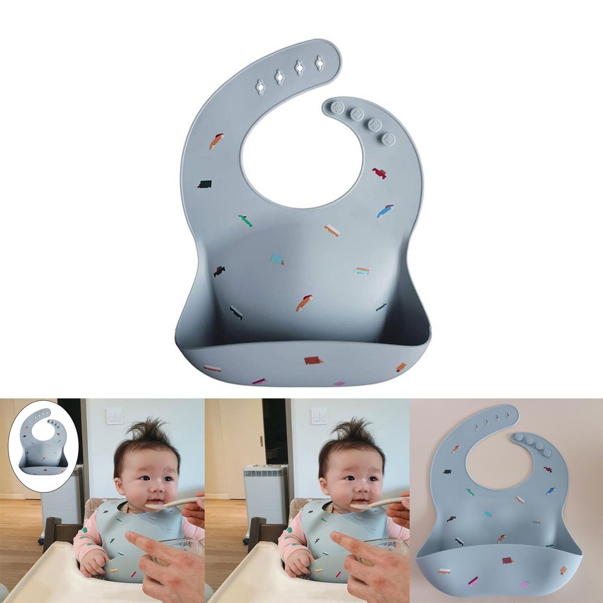 Silicone Bibs Feeding Adjustable Bib Easily Cleaned With
