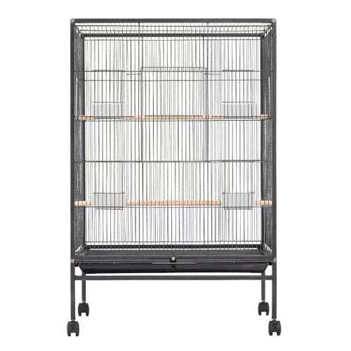 TD Wire Mesh Parrot Bird Cage With Stand - Black - Medium