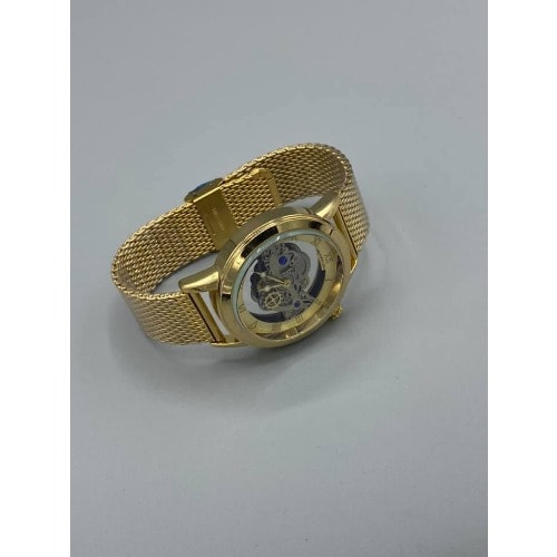 Men's Gold Skeleton Inspired Wrist Watch