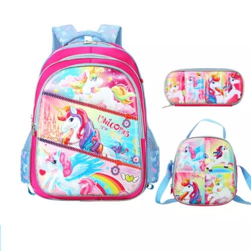 3in1 Unicorn Trolley Backpack For Kids