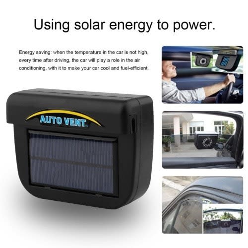 Solar Powered Car Window  Auto Vent Cooling  Fan