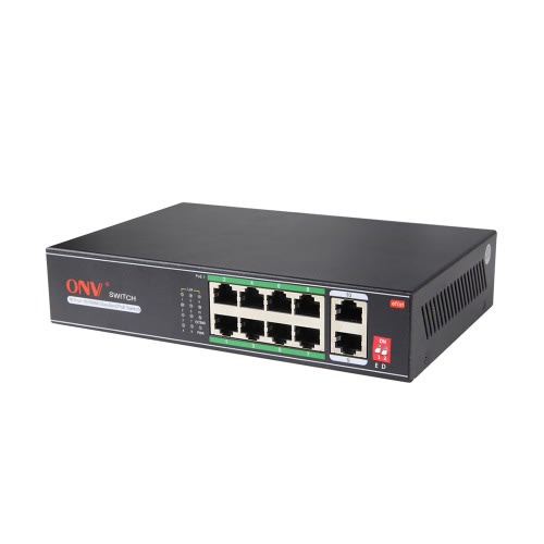 ONV - 8 Port Poe Switch 10/100mbps - Black
