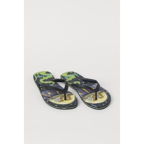 Rick And Morty Men's Flip Flop - Black