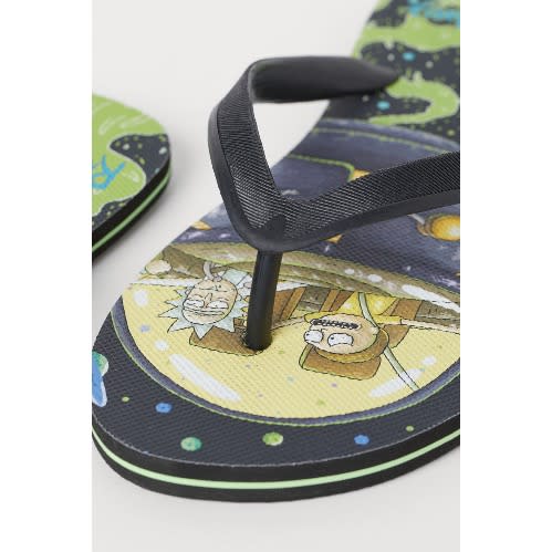 Rick And Morty Men's Flip Flop - Black