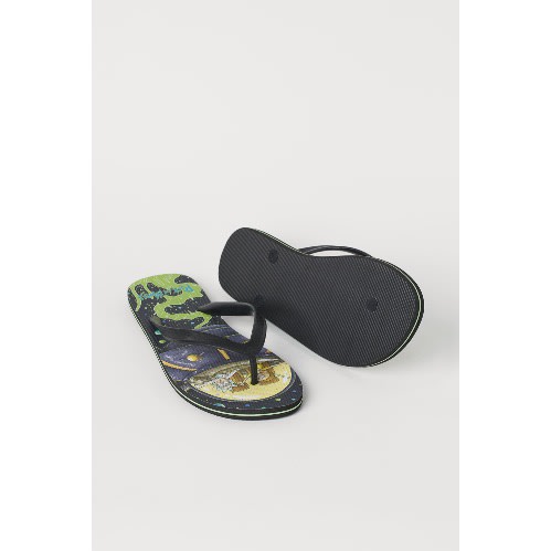 Rick And Morty Men's Flip Flop - Black