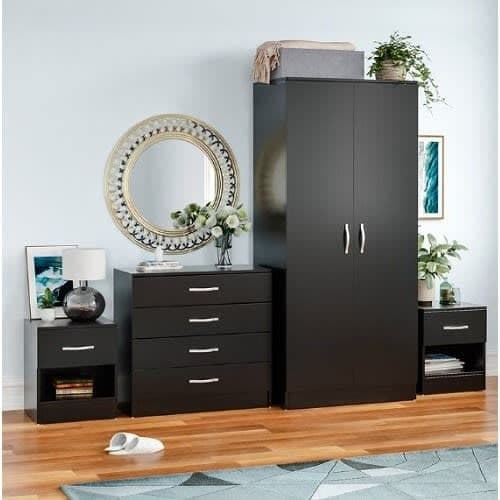 4 Piece Bedroom Set - Black