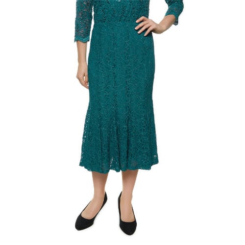 Lace Jersey Skirt - Green