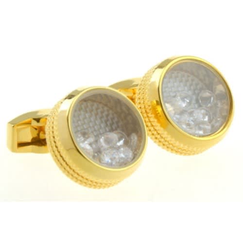 Crystal Cufflinks - Gold