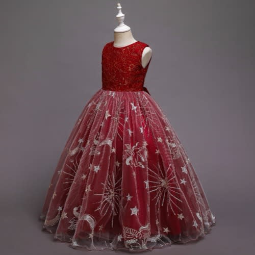 Big Girls Moon Design Gowns - Wine Red