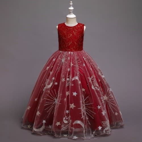 Big Girls Moon Design Gowns - Wine Red