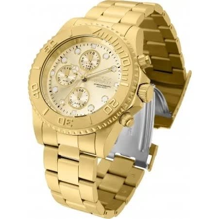 Invicta Pro Diver Men’s Wrist Watch Stainless Steel Quartz Champagne Dial