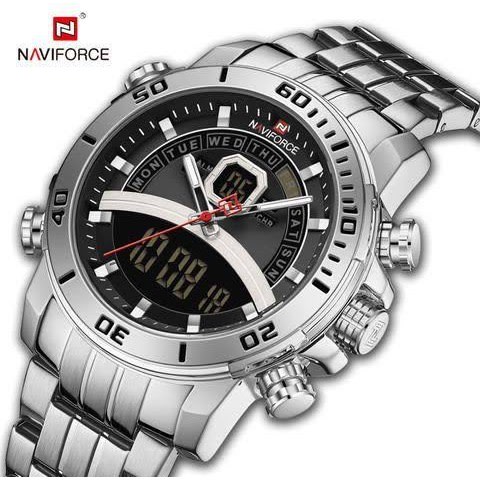 Stainless Steel Quartz Men's Wrist Watch - Silver