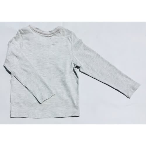 Long Sleeve Grey Cotton All Wrapped Up Solan Top