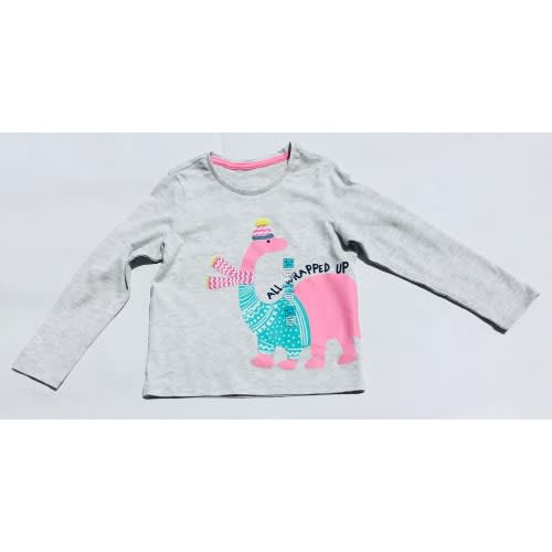 Long Sleeve Grey Cotton All Wrapped Up Solan Top