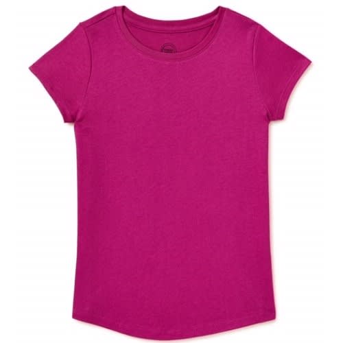 Girls Kids Tough Crew Short Sleeve T-shirt - Purple