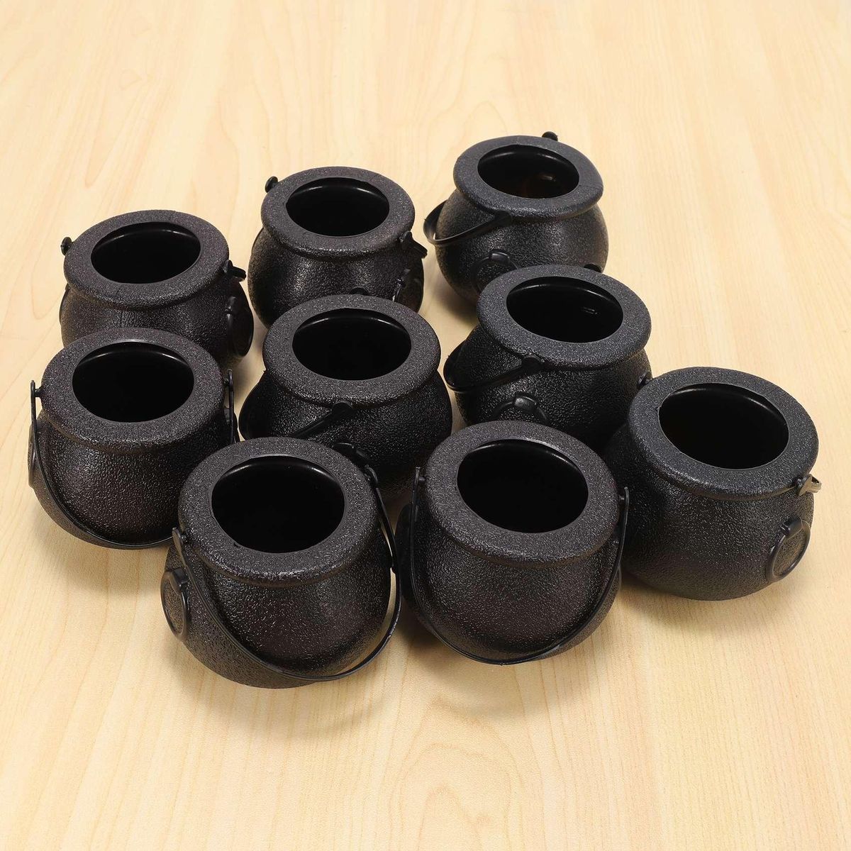 10Pcs Black Candy Holder Pot Halloween Candy Bucket for