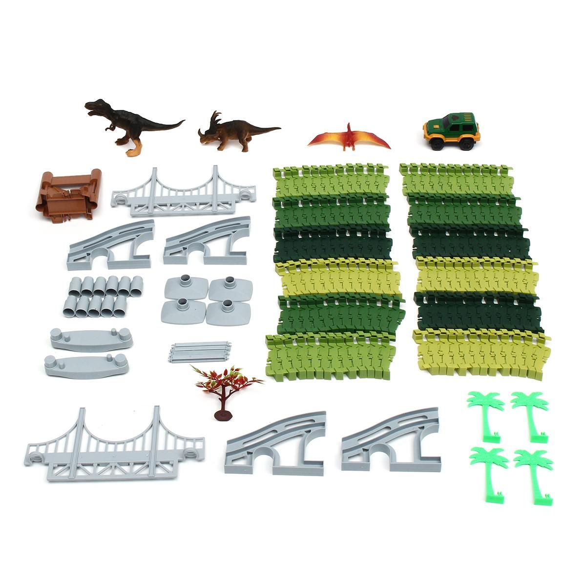 Dinosaur Dino World Childrens Flexible Race Car Track Construction Play-Set Toy 528 Dinosaur Orbit