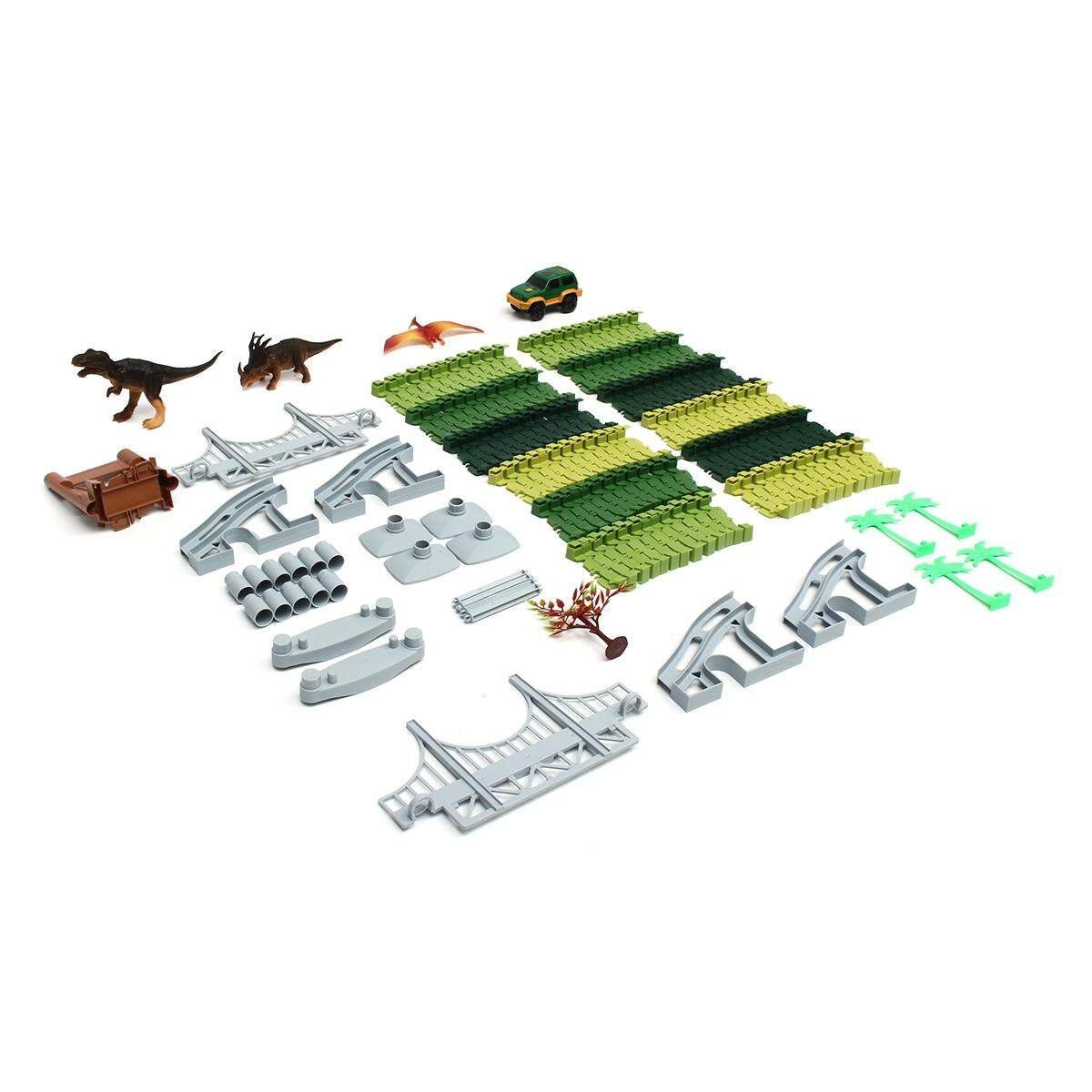 Dinosaur Dino World Childrens Flexible Race Car Track Construction Play-Set Toy 528 Dinosaur Orbit