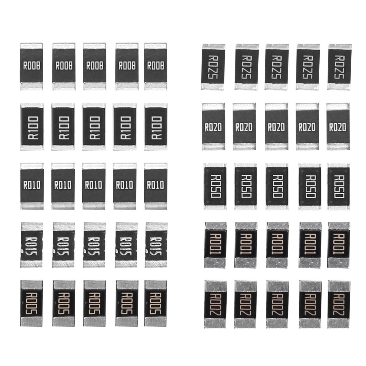50Pcs Alloy Resistance 2512 SMD Resistor Samples Kit,10