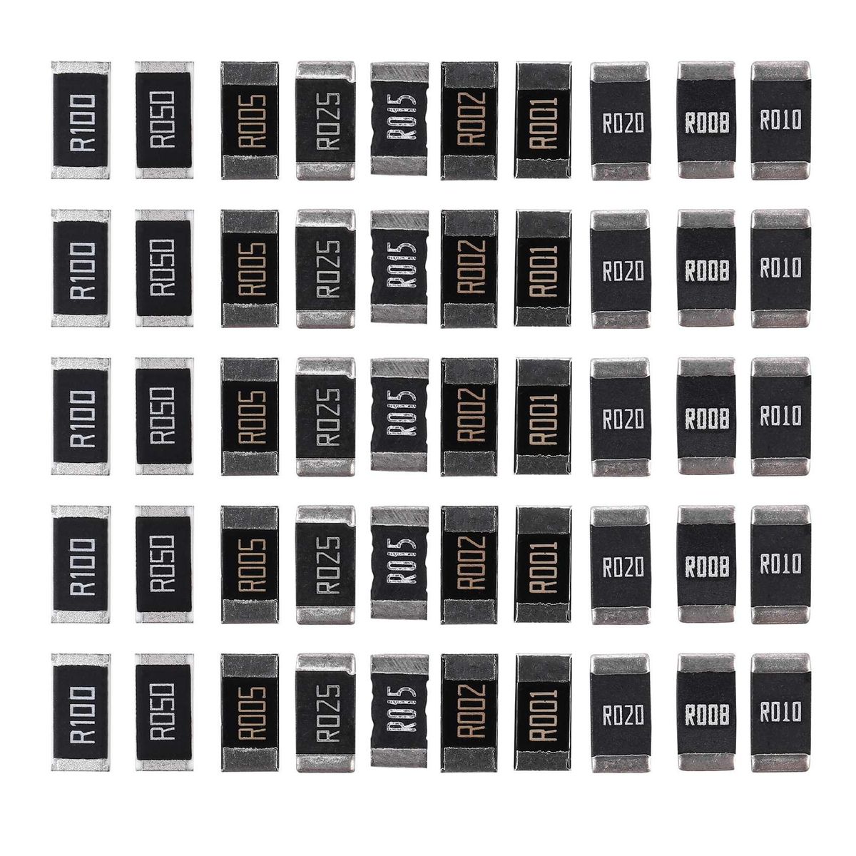 50Pcs Alloy Resistance 2512 SMD Resistor Samples Kit,10