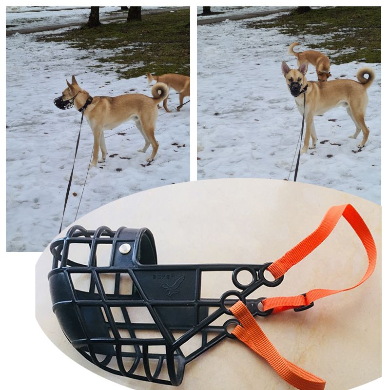 Adjustable Dog Muzzle Plastic Mask Anti-Barking Bite Mouth Cover Greyhound Gree Whippet Basket Muzzles Pet Supplies With S/M/L-Pink