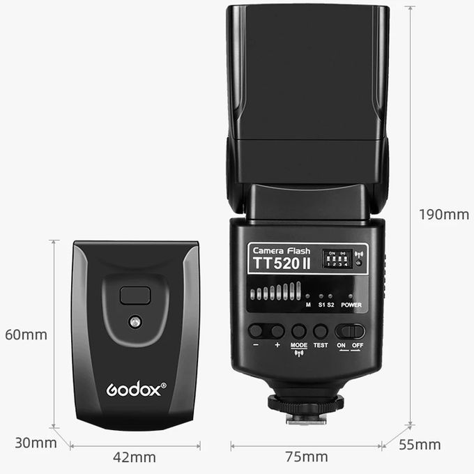 TT520II 433MHZ Wireless 1/300s-1/2000s HSS Flash Speedlite Camera Top Fill Light For Canon / Nikon DSLR Cameras(Black)