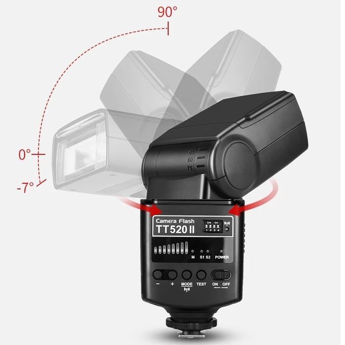 TT520II 433MHZ Wireless 1/300s-1/2000s HSS Flash Speedlite Camera Top Fill Light For Canon / Nikon DSLR Cameras(Black)