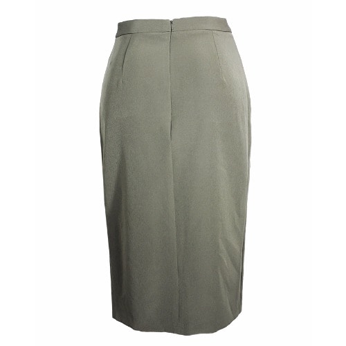 Front Slit Midi Skirt - Army Green