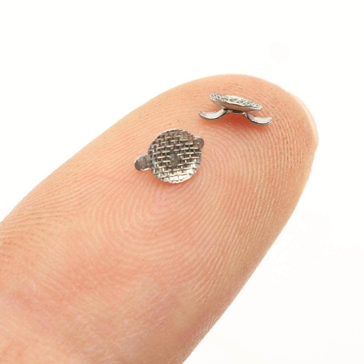 180Pcs Dental Orthodontic Lingual Buttons Bondable Cleat Double Wing Mesh Base
