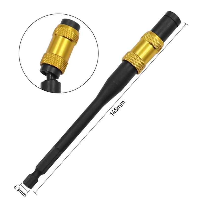 145Mm Hex Magnetic Ring Screwdriver Bits Drill Hand Tool Extension Rod Quick Change Holder Drive Guide Screw Drill Tip A