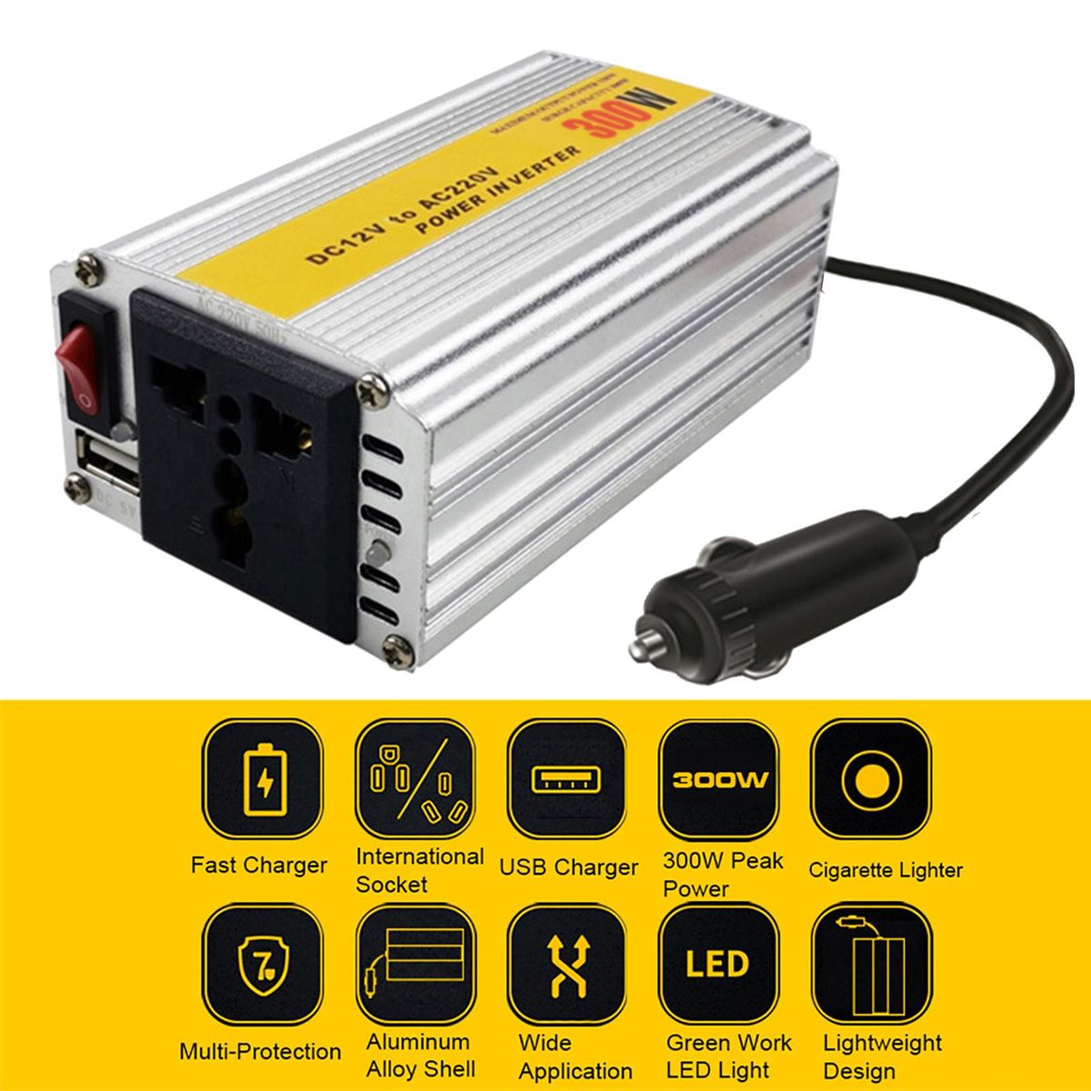 Power DC 12V Car Home Outdoor Camping Wave Power