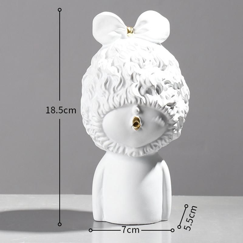 Modern Resin Flower Girl Ornaments Artwork Desktop