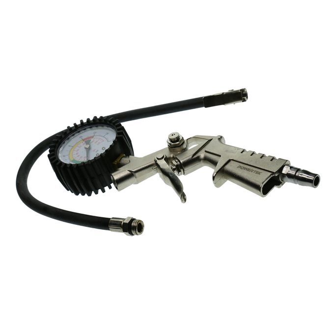 Dial Tire Inflator Gauge Flexible Hose 220 PSI  Style Air