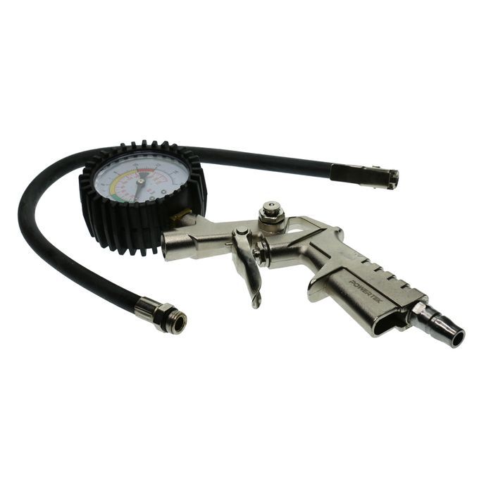 Dial Tire Inflator Gauge Flexible Hose 220 PSI  Style Air