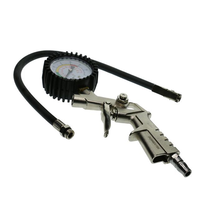 Dial Tire Inflator Gauge Flexible Hose 220 PSI  Style Air