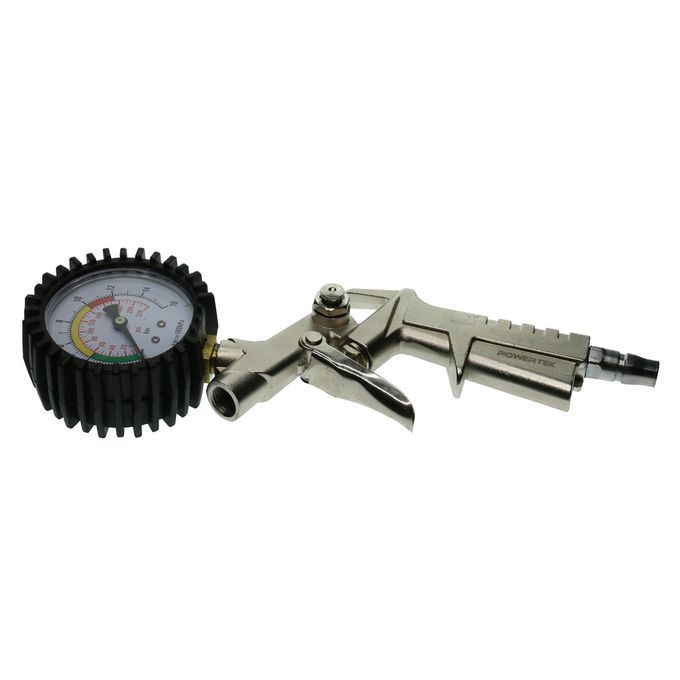 Dial Tire Inflator Gauge Flexible Hose 220 PSI  Style Air