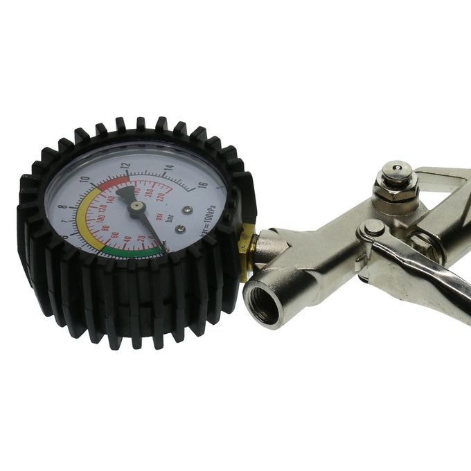 Dial Tire Inflator Gauge Flexible Hose 220 PSI  Style Air