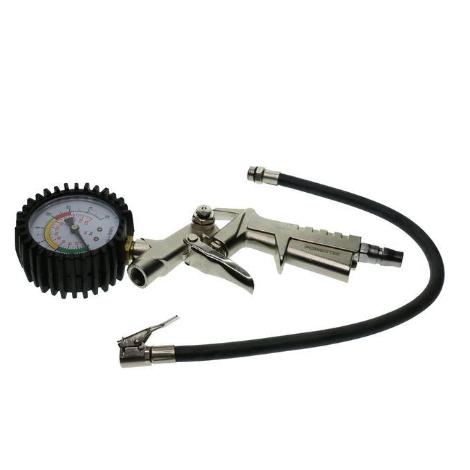 Dial Tire Inflator Gauge Flexible Hose 220 PSI  Style Air