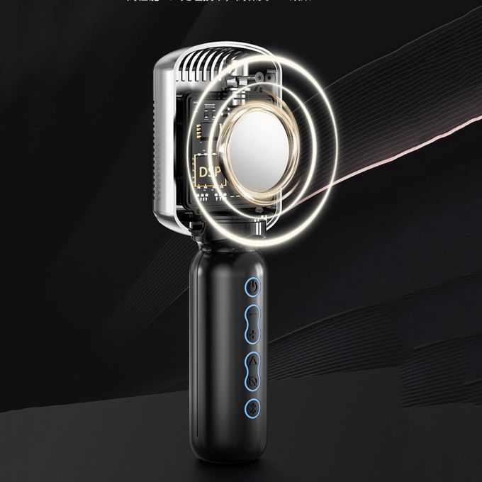 Bluetooth Microphone Karaoke Mic Speaker Singing For Home Party Gold
