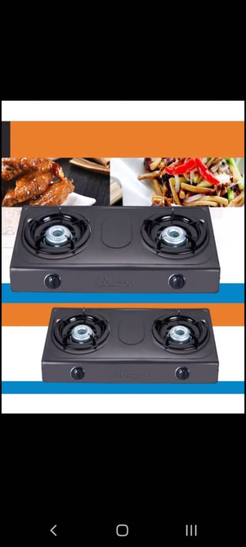 Table Top Double Burner Gas Cooker WITH Auto Ignition-BLACK