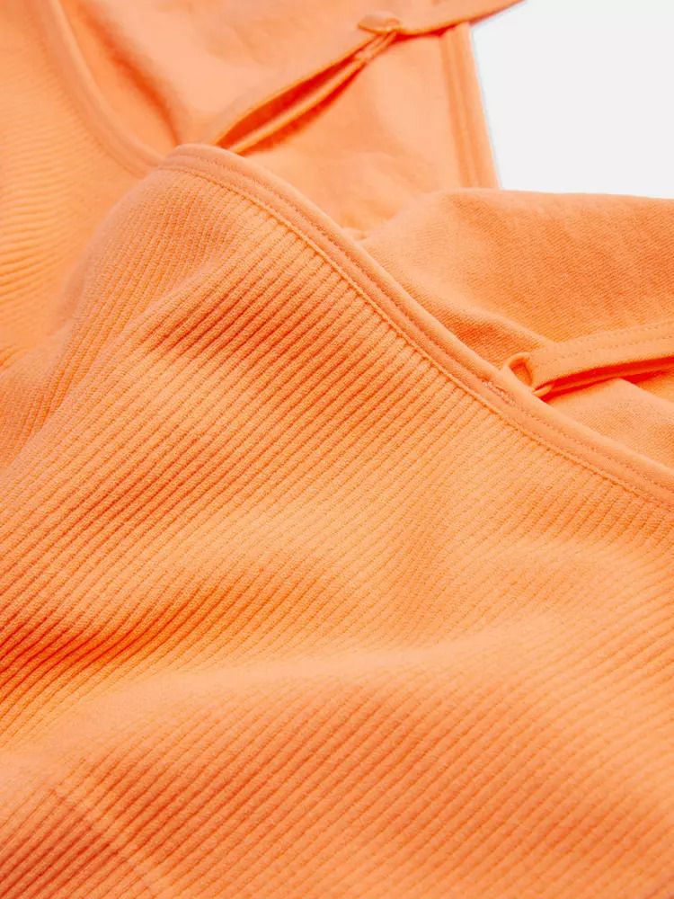 Ribbed Cropped Cami Lounge Pyjama Top Orange