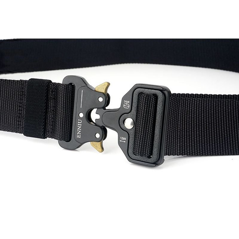 (5cm Black)  Belt Men's Heavy Duty 3.8CM 5.0CM Width   Security Waist Strap Automatic Metal Bu JIN