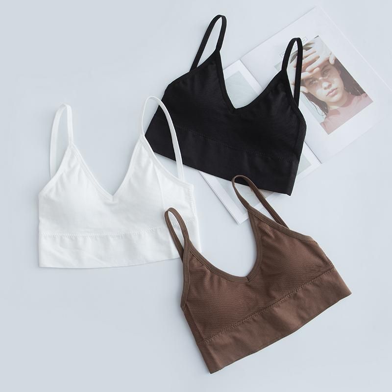 Tube Top with Push-up for Women Sexy Lingerie Fitness Bra Bralette Cotton Top Wireless Sport Solid Underwear
