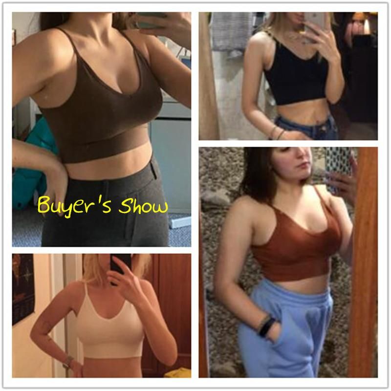 Tube Top with Push-up for Women Sexy Lingerie Fitness Bra Bralette Cotton Top Wireless Sport Solid Underwear